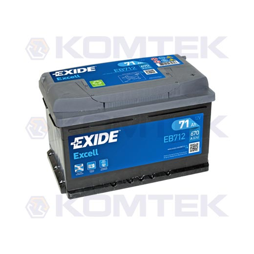 Akumulator   71Ah EXIDE EB712 670A