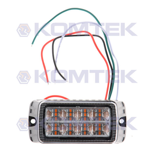 Lampa błyskowa 12/24V LED kostka 93x41x26 z przewodami