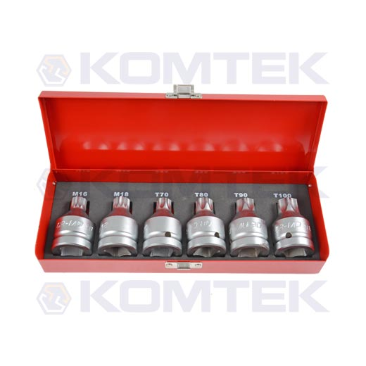 Zestaw nasadek TORX 3/4'' M16-18, T70-T100 6el.