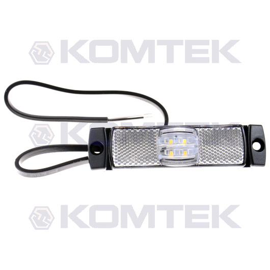 Lampa obrysowa LED 12/24V z odblaskiem - biała