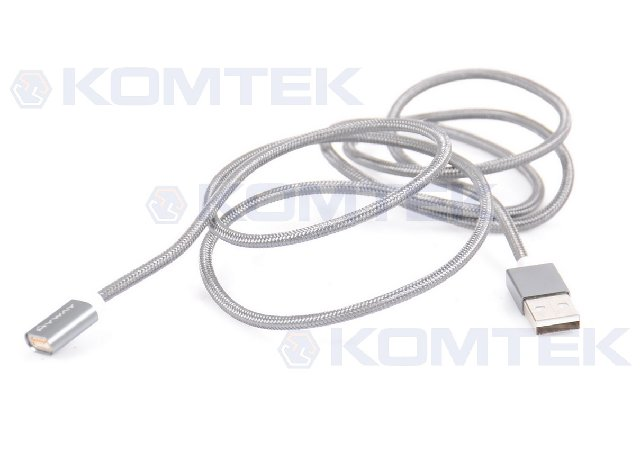 Przewód USB na końcówkę magnetyczną 1,2m pleciony czarny